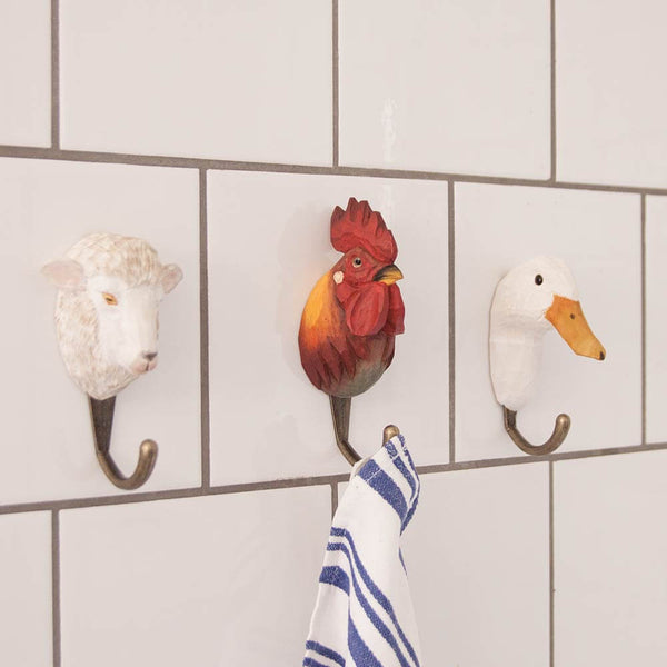 Kledinghaak Haan – Decoratieve Houten Wandhaak voor de Kinderkamer | Wildlife Garden – foto 3