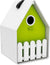 Landhaus Vogelhaus Weiß - Limette 