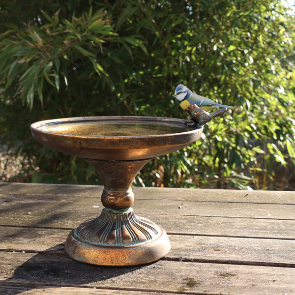 Aged Metal vogelbad L
