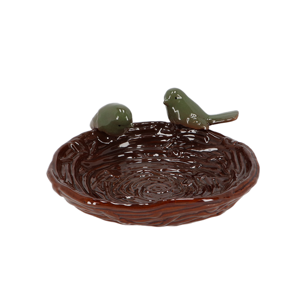 Nest aus Keramik für Vogeltränke