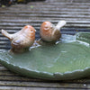 Birdbath Keramikvögel auf Blatt