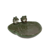 Vogelbad Keramikfrösche auf Blatt