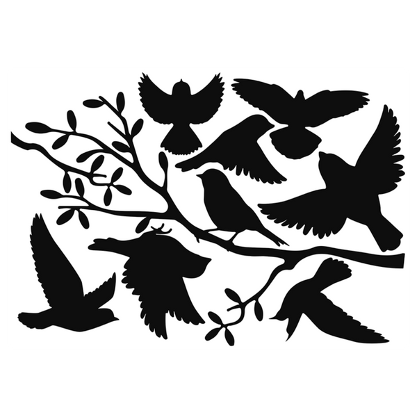 Fensteraufkleber Vögel auf Ast 