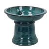 Keramik-Vogelbad auf Fuß petrol S