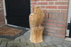 Holzskulptur Eule auf Stamm