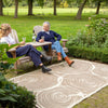 Rechteckiger Gartenteppich Jahresringe