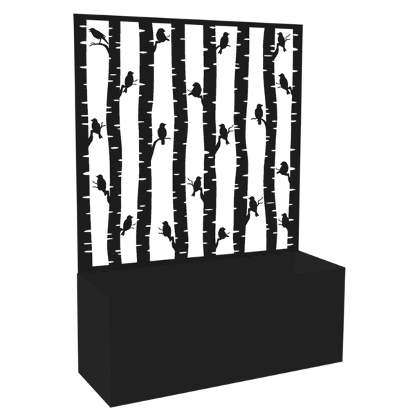 Bloembak met trellis voorzien van vogeldesign