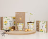 Geschenkbox klein "Hoera!" met 7 zonnebloem-mix zaadbommen
