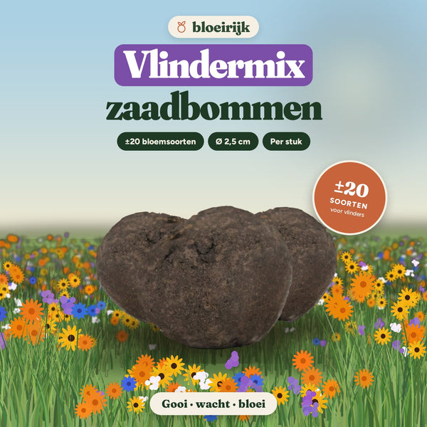 Zaadbommen Vlindermix van bloeirijk in een bloemenweide