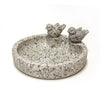 Wildlife World Fleckstone Vogelbad – Kompaktes Vogelbad aus Beton mit 2 Dekovögeln (Ø 22 cm)
