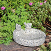 Wildlife World Fleckstone Vogelbad – Kompaktes Vogelbad aus Beton mit 2 Dekovögeln (Ø 22 cm)
