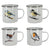 Emaille mok aquarel vogel Esschert Design – assortiment van 4 designs